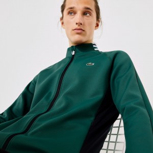 Sudaderas Lacoste SPORT Ergonomic Stretch Zip Golf Hombre Verdes Azul Marino Azules Blancos | SJ1-77397F3