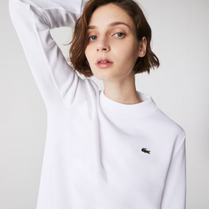 Sudaderas Lacoste SPORT Fleece Tennis Mujer Blancos | LQ4-94799K8
