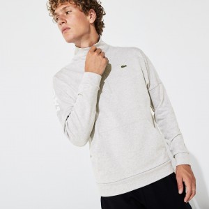 Sudaderas Lacoste SPORT Zip Standup Neck Cotton Hombre Grises Azules | VI9-12711U7