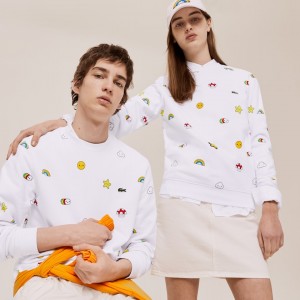 Sudaderas Lacoste x FriendsWithYou Design Hombre Blancos | UW2-25162S4