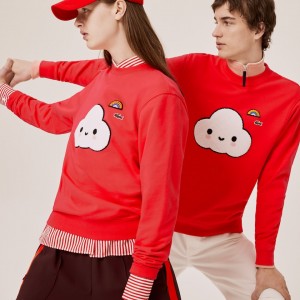 Sudaderas Lacoste x FriendsWithYou Print Mujer Rojos | ZW9-70647P5