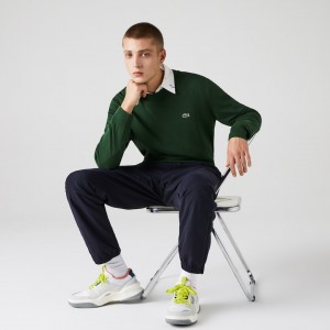 Suéteres Lacoste Organic Cotton Crew Neck Hombre Verdes | NF3-96519U3