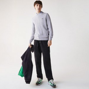 Suéteres Lacoste Organic Cotton Crew Neck Hombre Grises | PA3-97359Y8