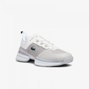Tenis Lacoste AG-LT 21 Ultra Textile Hombre Blancos Grises | FJ6-55585M3