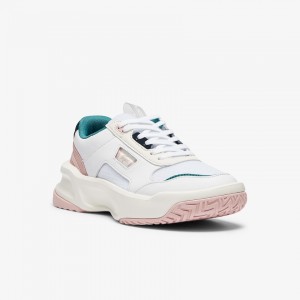 Tenis Lacoste Ace Lift Leather Mujer Blancos Rosas | OT0-36293J4