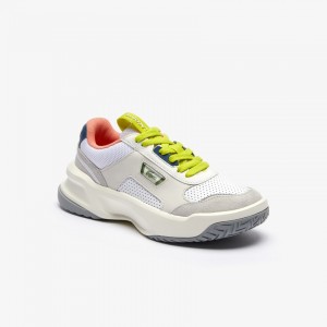 Tenis Lacoste Ace Lift Leather and Suede Mujer Blancos Grises Claro | YS8-66936S6