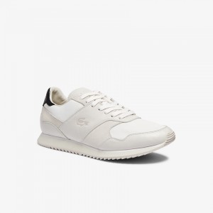 Tenis Lacoste Aesthet Luxe Leather Hombre Blancos Negros | XJ7-55315B1
