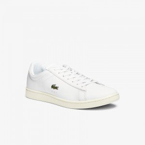 Tenis Lacoste Carnaby Evo Leather Accent Hombre Blancos Grises | KD9-27992R9