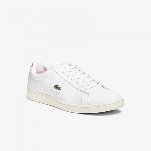 Tenis Lacoste Carnaby Evo Leather Accent Hombre Blancos Beige | LF2-62496B9
