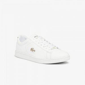 Tenis Lacoste Carnaby Evo Leather Platinum Hombre Blancos Blancos | YZ3-70117H7