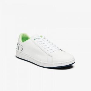Tenis Lacoste Carnaby Evo Leather and Citrus Accent Hombre Blancos Azul Marino | ZT3-96629O1