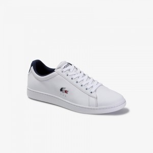 Tenis Lacoste Carnaby Evo Leather and Synthetic Hombre Blancos Beige | IZ8-85098T4