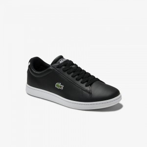Tenis Lacoste Carnaby Evo Mesh-lined Leather Mujer Negros | LT4-20072K5