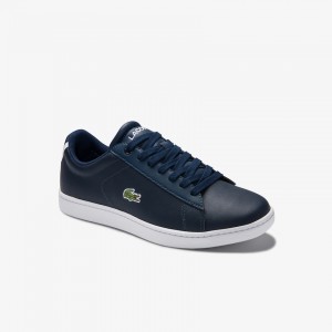 Tenis Lacoste Carnaby Evo Mesh-lined Leather Mujer Azul Marino | ZL6-19811K0