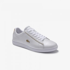 Tenis Lacoste Carnaby Evo Satin and Leather Mujer Blancos | AK6-79187L9