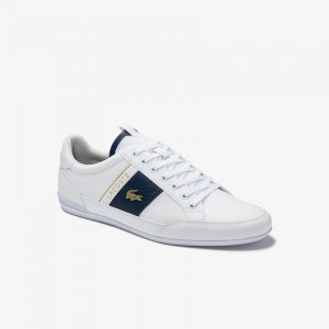 Tenis Lacoste Chaymon Leather and Carbon Fibre Hombre Blancos Blancos | ED8-25762M0