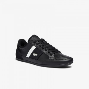 Tenis Lacoste Chaymon Leather and Suede Hombre Negros | AV1-13381W3