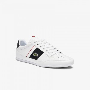 Tenis Lacoste Chaymon Leather and Synthetic Hombre Blancos Grises Oscuro | TY3-69006S2