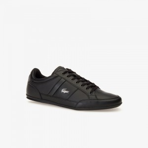 Tenis Lacoste Chaymon Nappa Leather Hombre Negros | KE4-70627O8