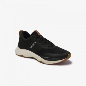 Tenis Lacoste Court-Drive Plus Colourblock Textile Hombre Negros Blancos | KY9-11991K9