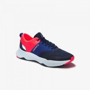 Tenis Lacoste Court-Drive Plus Textile Hombre Azul Marino Rosas | FB9-94859M4