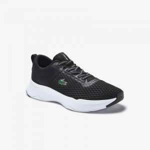 Tenis Lacoste Court-Drive Textile Hombre Negros Blancos | RJ9-86798D5