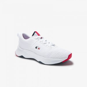 Tenis Lacoste Court-Drive Textured Textile Hombre Blancos Beige | JS2-05890Y0