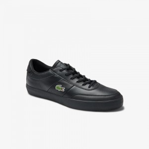 Tenis Lacoste Court-Master Leather Hombre Negros | PS9-47724M9