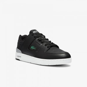 Tenis Lacoste Court Cage Leather Hombre Negros | CQ5-32103Q7