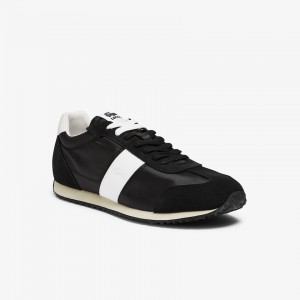Tenis Lacoste Court Pace Textile and Suede Hombre Negros Grises | IA3-74417X3