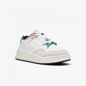 Tenis Lacoste Court Slam Synthetic and Leather Mujer Blancos Rosas | XX9-57365S6