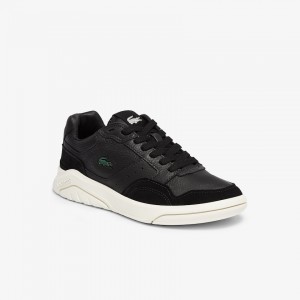 Tenis Lacoste Game Advance Luxe Leather and Suede Mujer Negros Grises | AV4-32953V4