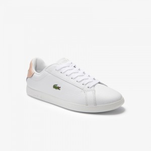 Tenis Lacoste Graduate Leather Mujer Blancos Naranjas Claro | SC4-94199W4