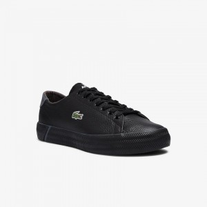 Tenis Lacoste Gripshot Tumbled Leather Hombre Negros | UX5-58925N9