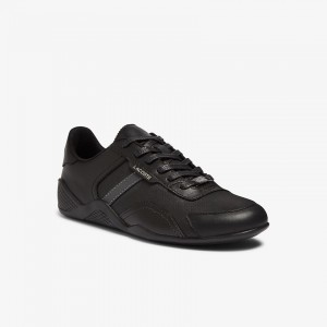 Tenis Lacoste Hapona Leather and Synthetic Mujer Negros | OD2-08740S4