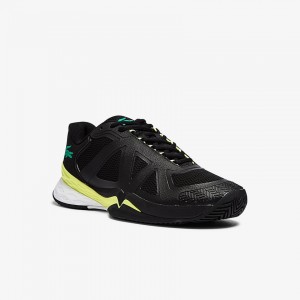 Tenis Lacoste LC Scale II Textile Hombre Negros Amarillos Claro | JB9-40784J9