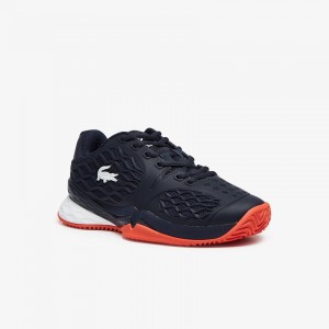 Tenis Lacoste LC Scale Roland Garros Textile Mujer Azul Marino Rojos | UP4-11731O0