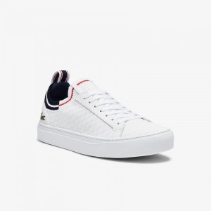 Tenis Lacoste La Piquée Textile Hombre Blancos Beige | AT7-00560B3