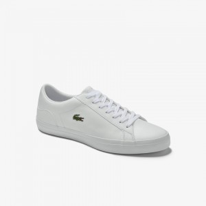 Tenis Lacoste Lerond Leather Hombre Blancos | VH0-91259F3
