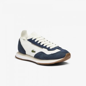 Tenis Lacoste Match Break Textile Mujer Blancos Azul Marino | GQ5-88638R0