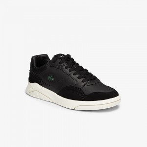 Tenis Lacoste Men’s Game Advance Luxe Leather and Suede Hombre Negros Grises | YS0-30063I2