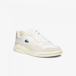 Tenis Lacoste Men’s Game Advance Luxe Leather and Suede Hombre Blancos Grises | MV8-43294N6