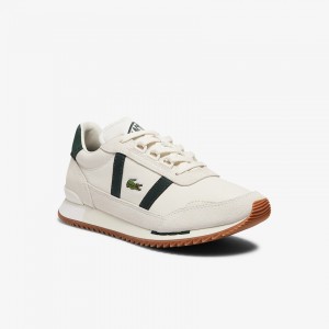Tenis Lacoste Partner Retro Leather Mujer Beige Verdes | TH7-40694H5