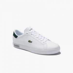 Tenis Lacoste Power Court Low Top Hombre Blancos Verdes Oscuro | QS8-66976X2