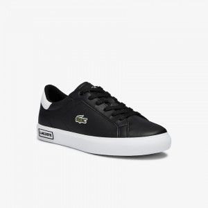 Tenis Lacoste Niños Negros Blancos Powercourt Synthetic SW3-41594E1