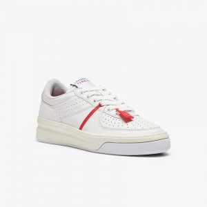 Tenis Lacoste Quantace Leather Mujer Rojos Blancos | BR1-73187R4