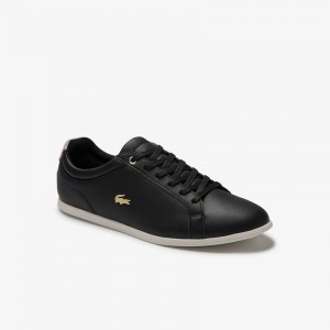 Tenis Lacoste Rey Lace Suede Mujer Negros Grises | QF5-29842B3