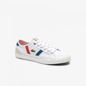 Tenis Lacoste Sideline Roland Garros Mujer Blancos Verdes | UU5-71567C1