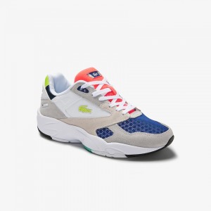 Tenis Lacoste Storm 96 LO Colourblock Textile Mujer Grises Claro Verdes Claro | JG7-20042P1