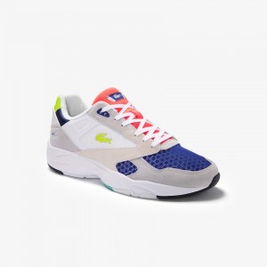 Tenis Lacoste Storm 96 LO Textile, Synthetic and Suede Hombre Grises Claro Verdes Claro | BF1-55115H8